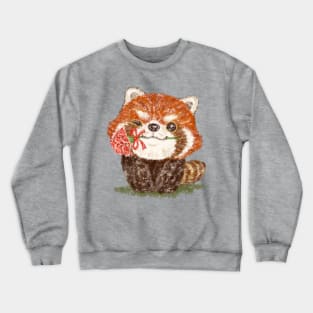 Red panda and a flower Crewneck Sweatshirt